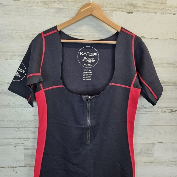 Ka'Oir Fitness Womens Body Sweat Suit Plus Sz XXL Black & Red Workout Shapewear - Picture 6 of 12